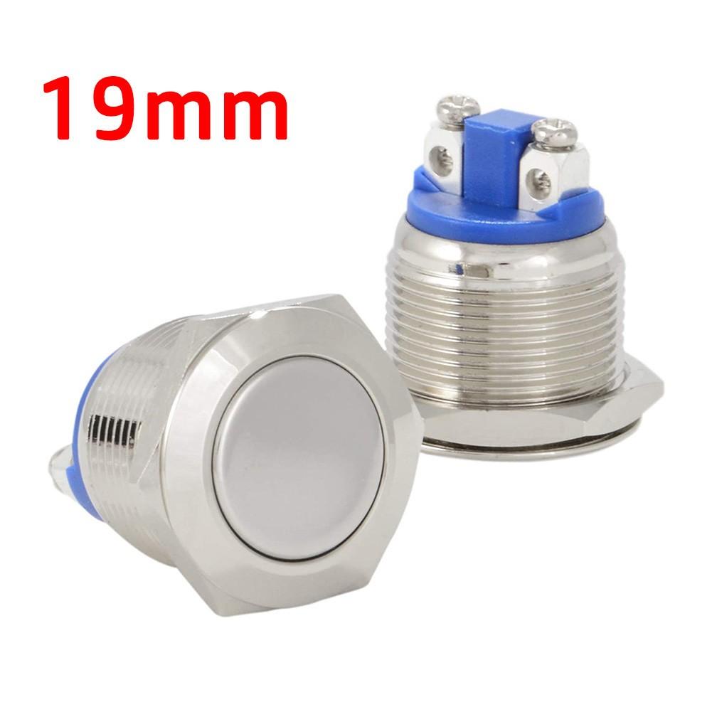 19mm Boat Horn / Starter Switch Circular Metal Momentary Push Button Waterproof