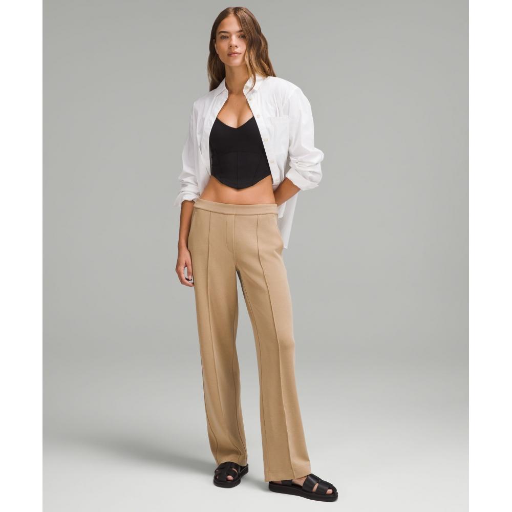Lululemon Softstreme Pintuck Mid Rise Pant  Regular Filbert Tan