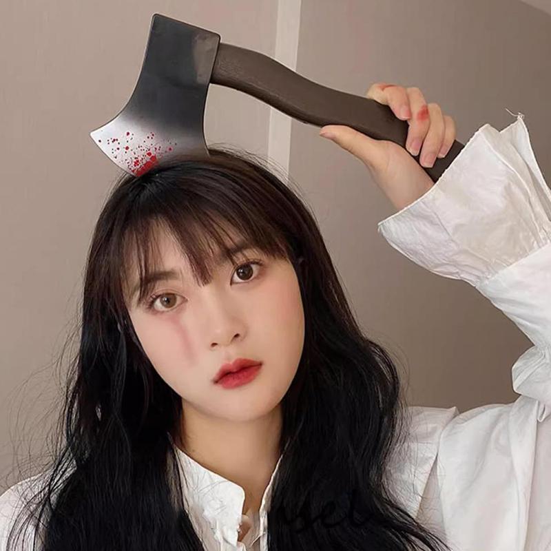 Halloween Party Horror Hair Bands Fake Knife Axe Cleaver Scissor Headbands Through Head Scary Masquerade Costume Photobooth Prop
