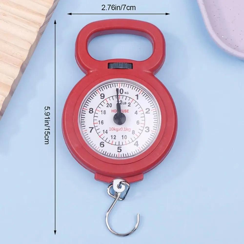 1Pcs New 10kg Capacity Spring Scale Pointers Hook Mini Digital Weighing Scales Hanging Portable Fishing Scale