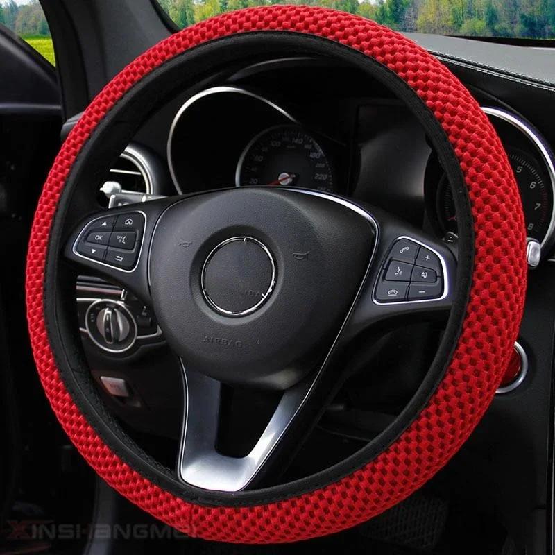 Universal Car Steering Wheel Cover Microfiber Leather Protection Cover Anti Slip Breathable for 37-38cm Steering Wheel Protector