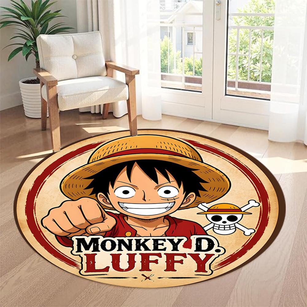 Zoro's Round Floor Mat Suitable for Game Room Entryway Study room Dormitory Anti-slip Round Rug Anime Office Decor Perfect Birthday Christmas Gift Ide