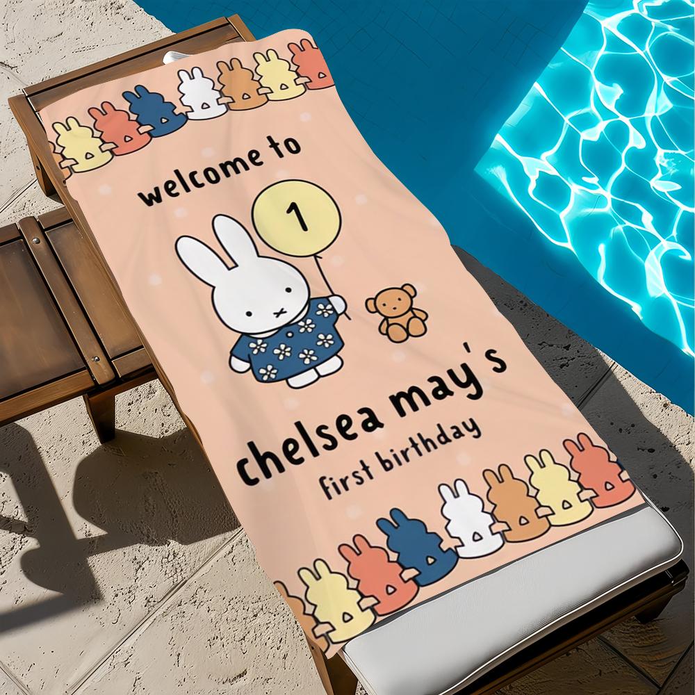 M-miffy Cute Cartoon Towel Beach Quick Dry Soft Pool Towels Gift for Travel Gym Shower Camping Sports