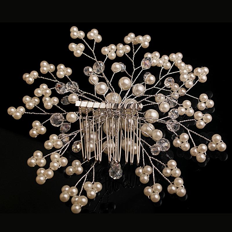 Hair Comb Flower Pearl Wedding Headdress Korean Headband Headdress Headdress Hair Comb Hair Band Bridal Ornament