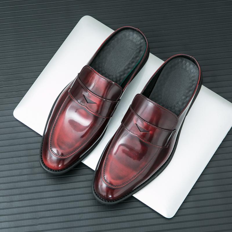 

Muller Shoes Men PU Low Health Solid Color Fashion Comfortable Airful Half Head Business Casual Men Shoes 38