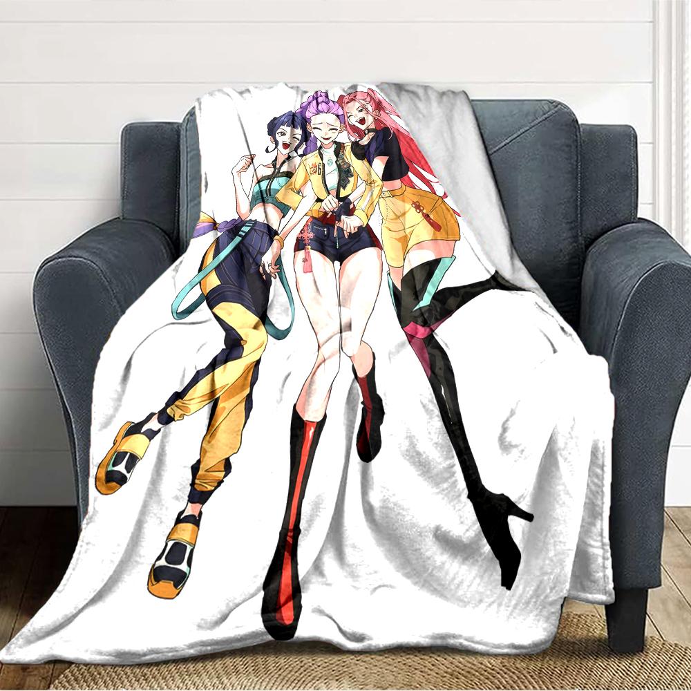 1pc KPop Demon Hunters11 Blanket, Gift, for Men and Women, Soft Blanket, Good for Sofa Bed Couch Travel, Lightweight Flannel Blanket