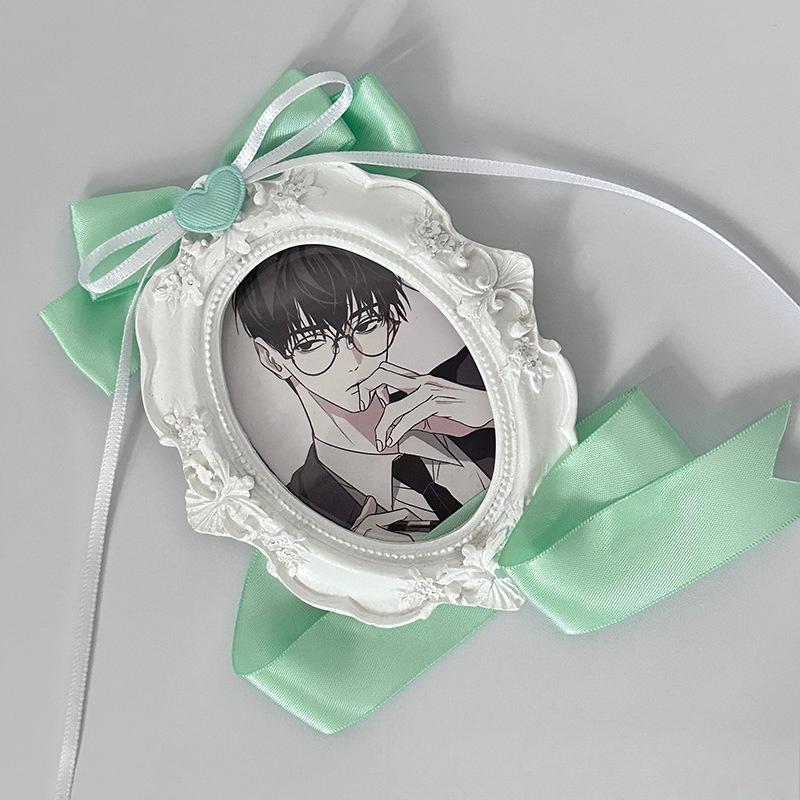 Vintage Photo Frame Card Holder with Cute Bow Knot 3 Inch Kpop Idol Photocard Sleeves Kawaii Card Binder European Style 2025 New