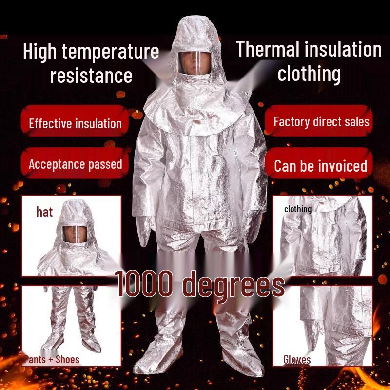 Junyi Firefighting High-Temperature Resistant Aluminum Foil Suit 500 Degree Premium Gloves
