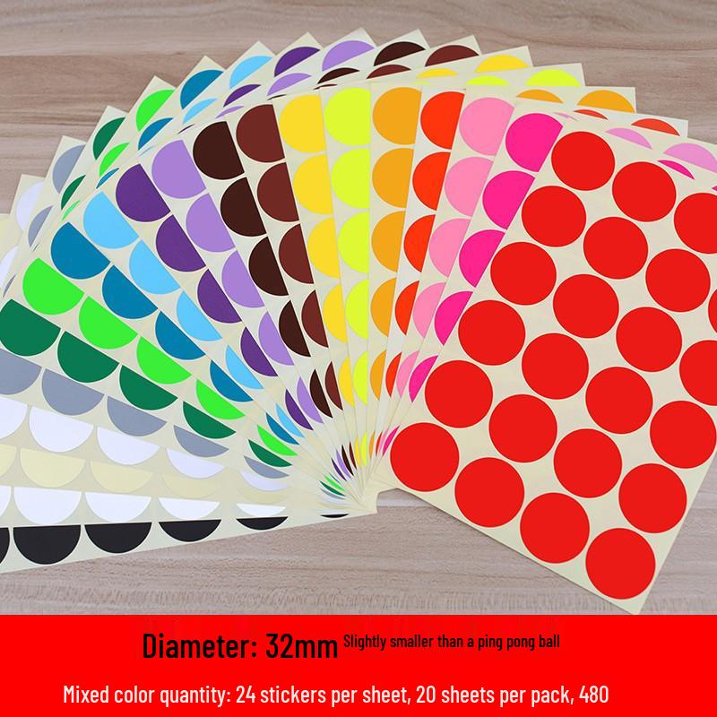 Mixed Color Round Dot Sticker Labels - Available in 10, 16, and 20 Vibrant Colors