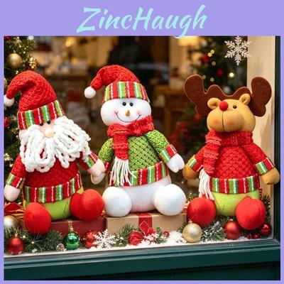 Santa Reindeer Snowman Plush Christmas Ornaments For Table Window Display