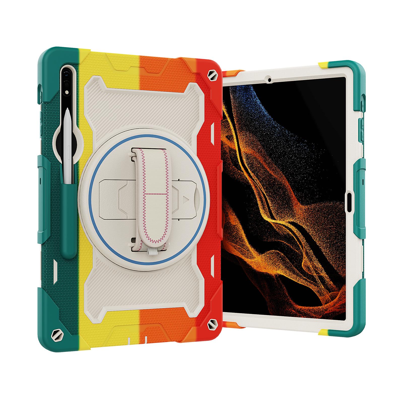 

Heavy Duty Case Universal For Samsung Galaxy Tab S10 S9 FE Plus 12.4 SM-X820 X826 X810 X816 X610 X616 360 Rotating Stand Cover S10Plus SM-X820 X826