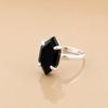 Black Onyx Coffin Ring 925 Sterling Silver, Faceted Coffin Cut Onyx Gemstone Ring, Gothic  Handmade Minimalist Statement Jewelry