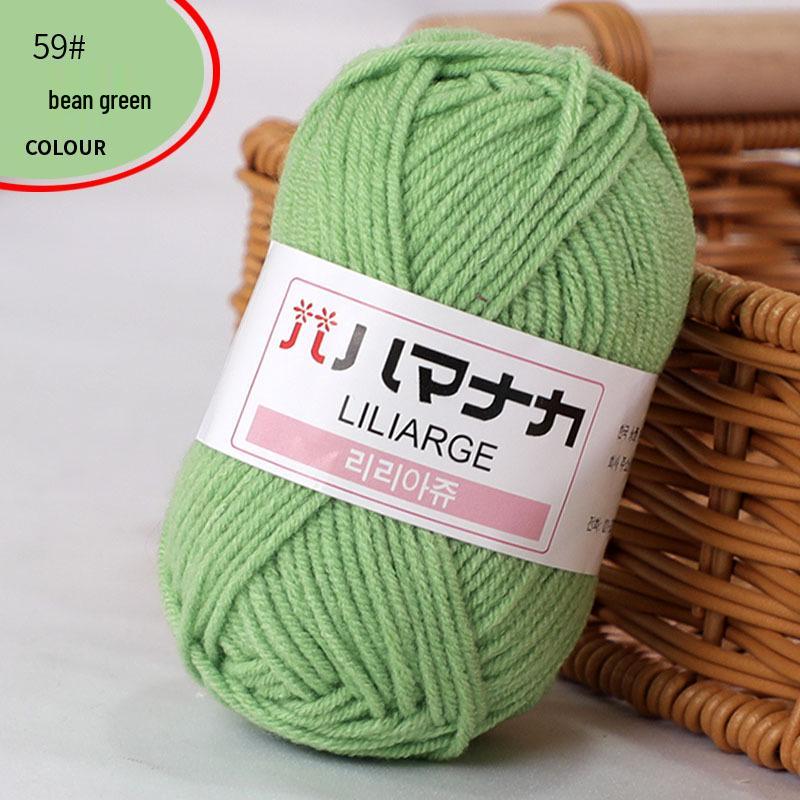 Korean Baby Milk Cotton Yarn: 4-Strand Crochet & Hand Knitting Yarn for Dolls, Infants, and Children.