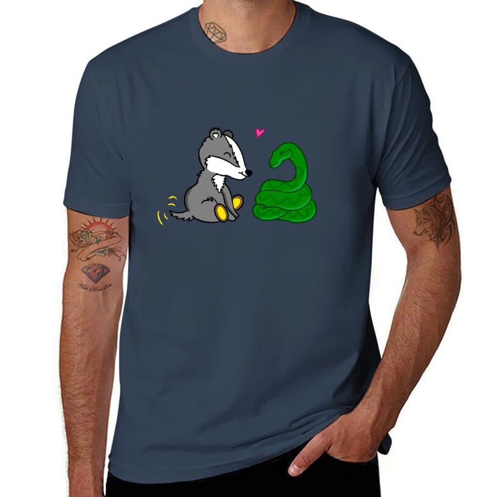 Badger And Snake Pair Tshirt Lightweight Print Tshirt