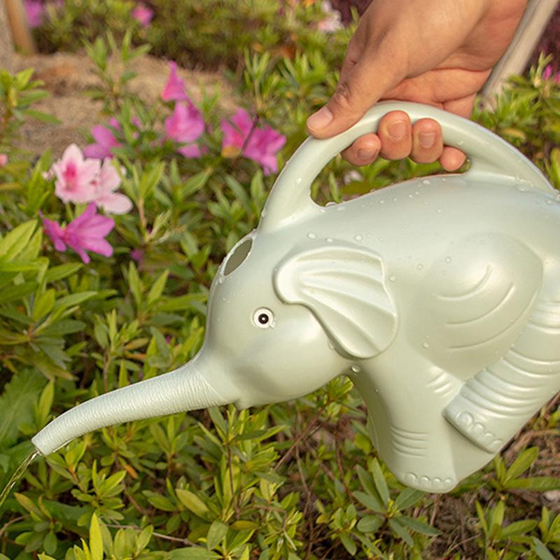 Cute Plastic Elephant Shape Watering Pot Can Plant Outdoor Irrigation Gardening Tools Equipment Garden Supplies Home Accessories