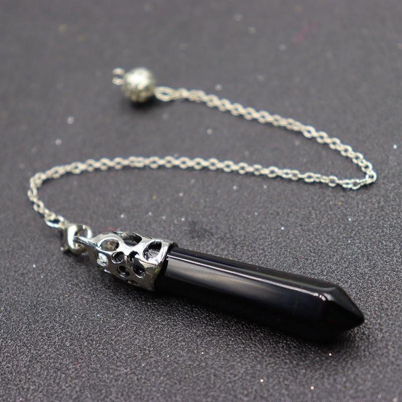 1 pz Pendolo Esagonale in Pietra Naturale per Radiestesia Wicca Pilastro di Cristallo Appuntito Pendoli Semplici Pendolo Reiki Amuleto