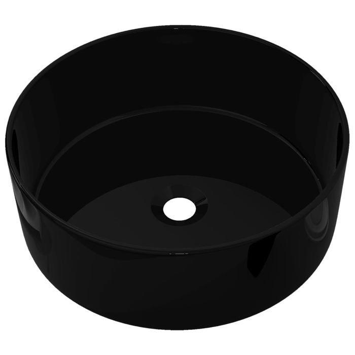 Lavabo rond en céramique noir VIDAXL - 40 x 15 cm - A poser