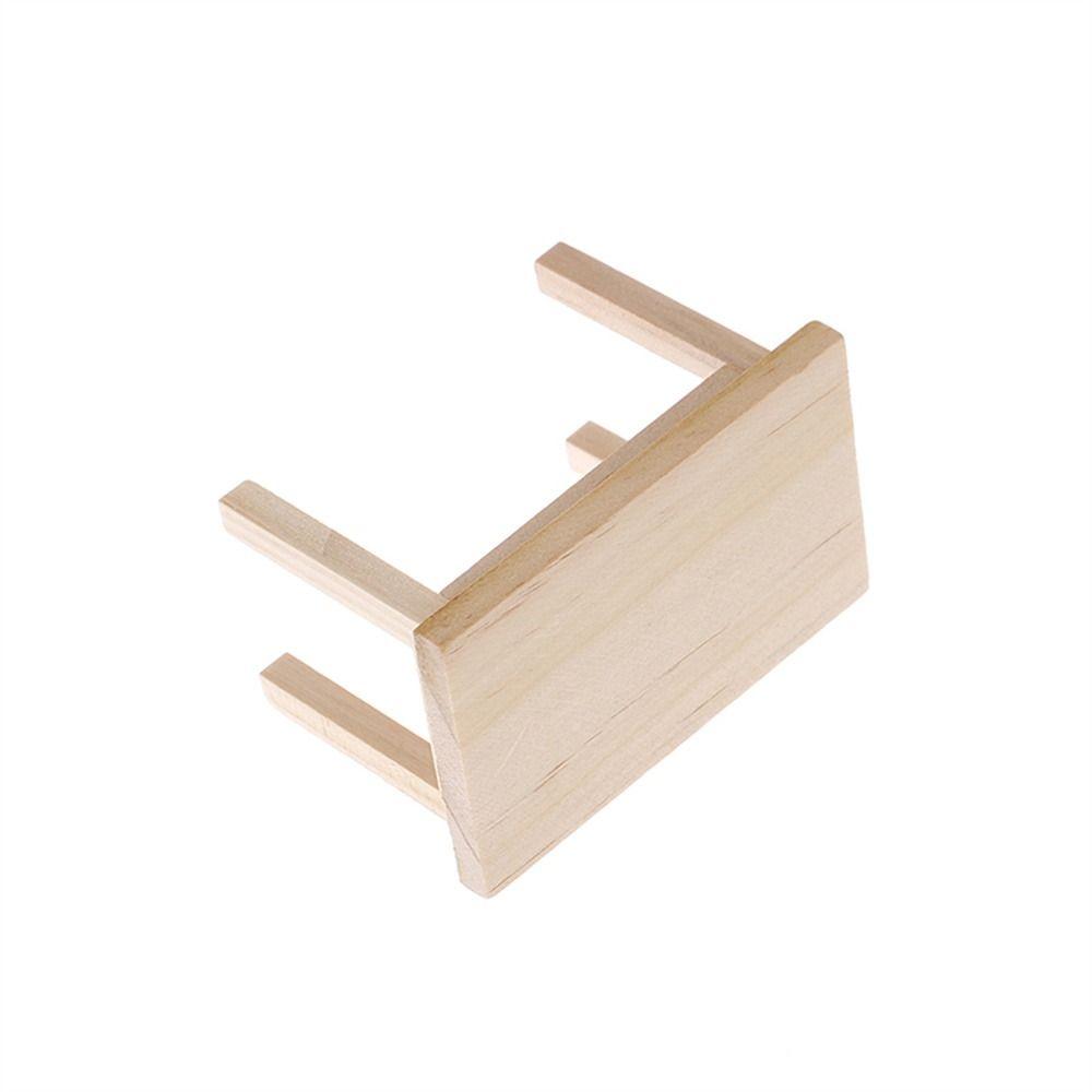 Play Miniature Ornaments 1:12 Dollhouse Wooden Tea Table Simulation Wood Table Kids Play Toys
