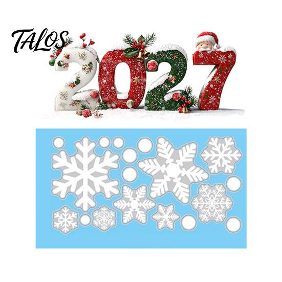 New Year Glass Decal Decorations 2027 Christmas Static Window Clings, Snowman Snowflake Holly Stickers, Festive Home Ornaments Reusable Xmas
