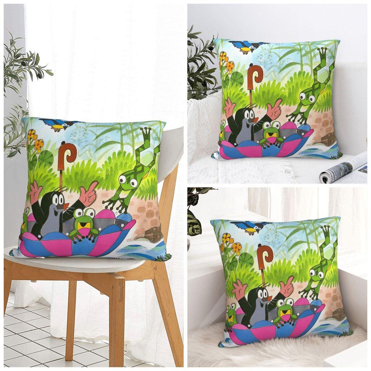 Fine Glasses Unisex The Little Mole With Friends Pillow Case Cushion Cover Soft Graphic Pillow Cover Funny Pillowcases For Sofa Car Home Decor