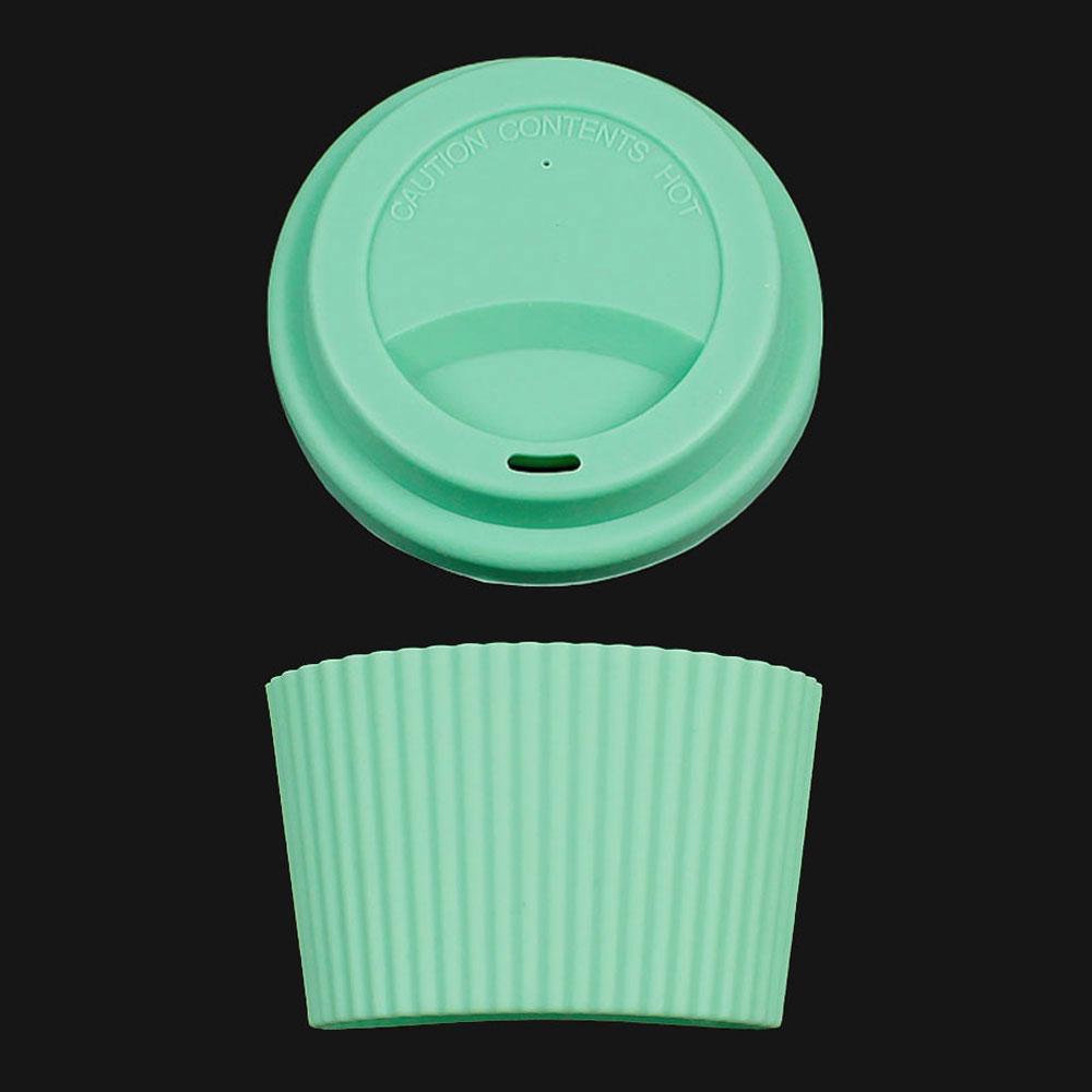 Silicone World 2PCS/Set Silicone Coffee Cup Cover Heat Insulation Anti Slip Cup Sleeve Mug Glass Cup Cover Anti-Dust Cup Lids