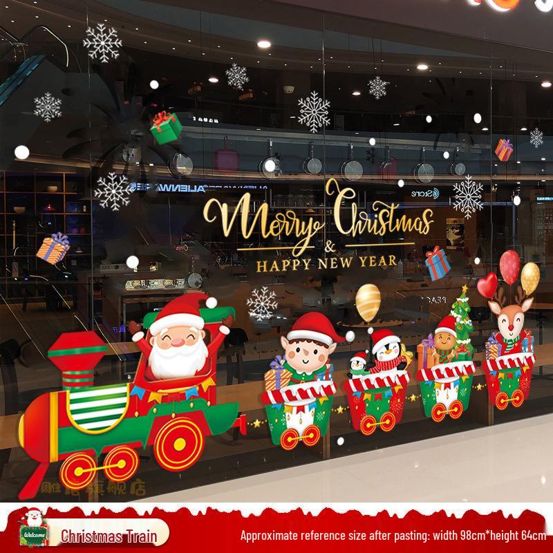 Santa Claus Christmas Window Clings - Tree, Door Stickers & Ornament Decor