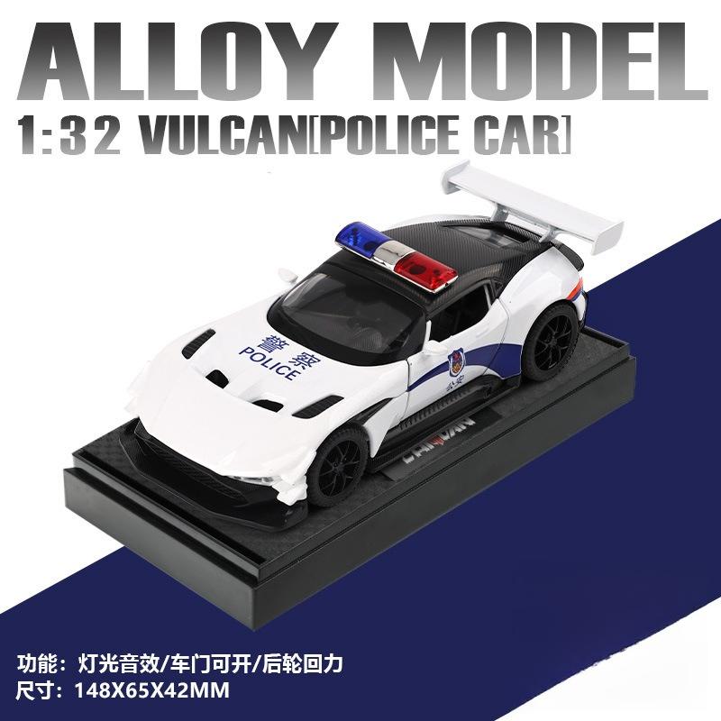 

1:32 Vulcan Safety Car Police car Model Alloy Diecast Metal Toy Vehicle Simulation Sound Light Car for Children Gift Collection