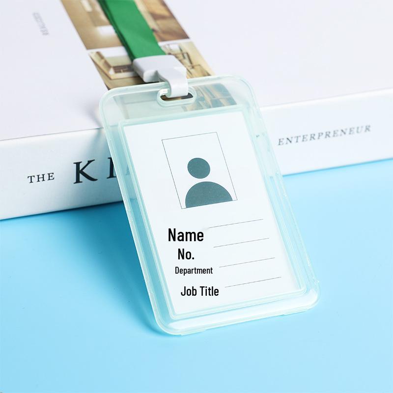 Double-Sided Transparent ID Card Holder with Lanyard for Student IDs and Bus Cards