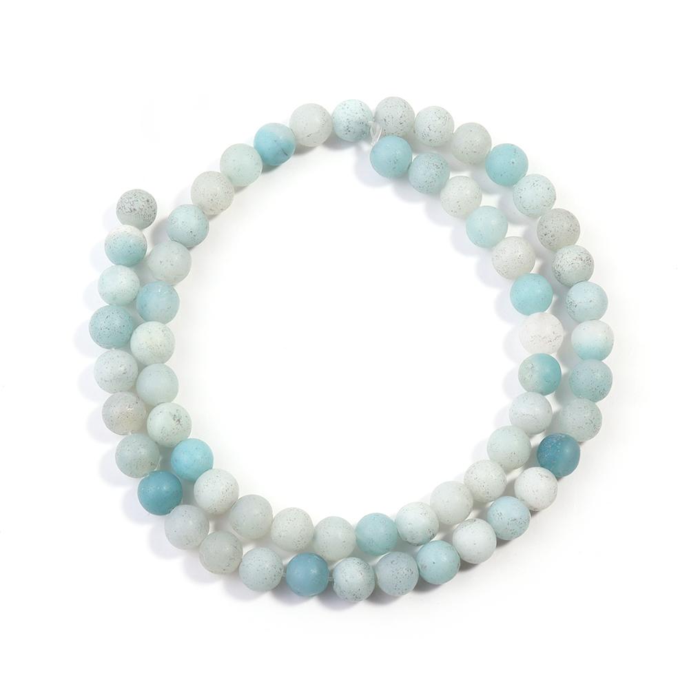 Natural Amazonite Stone Beads 4/6/8/10mm Polish Matte Round Gemstone Beads For Jewelry Making DIY Bracelets Necklace Accessories