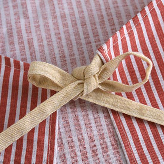 Delantal con Peto Ajustable con Bolsillo Grande de Parche Rayas de Algodón y Lino Delantal de Cocina Transpirable Resistente al Aceite Delantal de Cocina para Hombres Mujeres