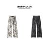 Men American Style Tie Dye Corduroy Casual Loose Straight Long Trousers
