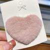 Duckbill Hair Clip Plush Heart Shape Hair Barrettes Plush Hair Ornament Non-slip