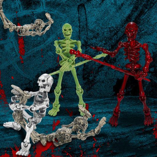 3D Printed Skeleton Action Figure Multi-Jointed Movable Articulated Skeleton Toy Collectible Desktop Decoration for Kids Artists Collectors