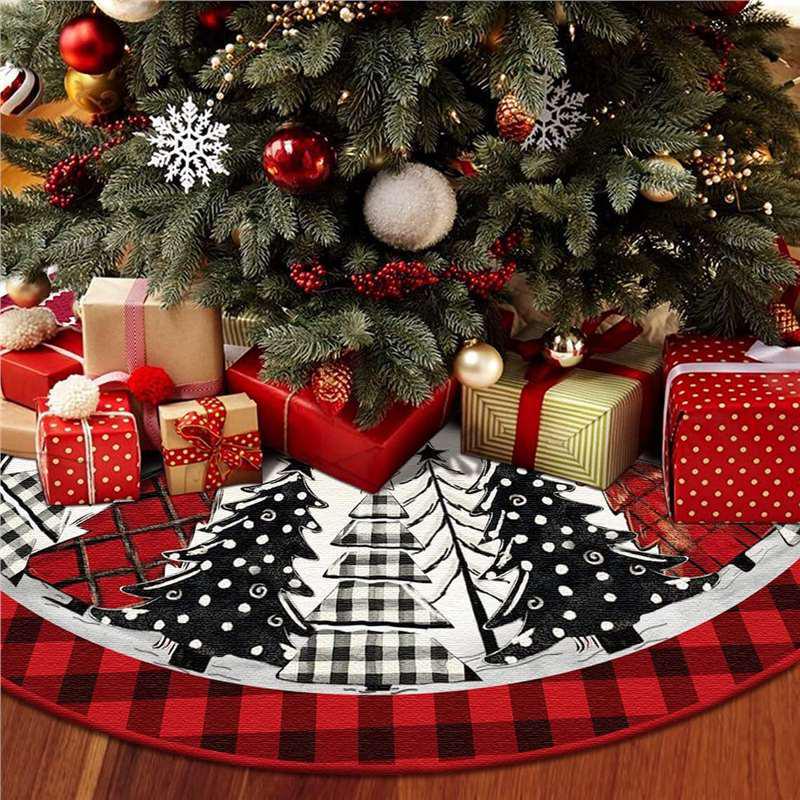 Cross-border Christmas Printed Tree Skirt - Exquisite Holiday Party Decoration Apron