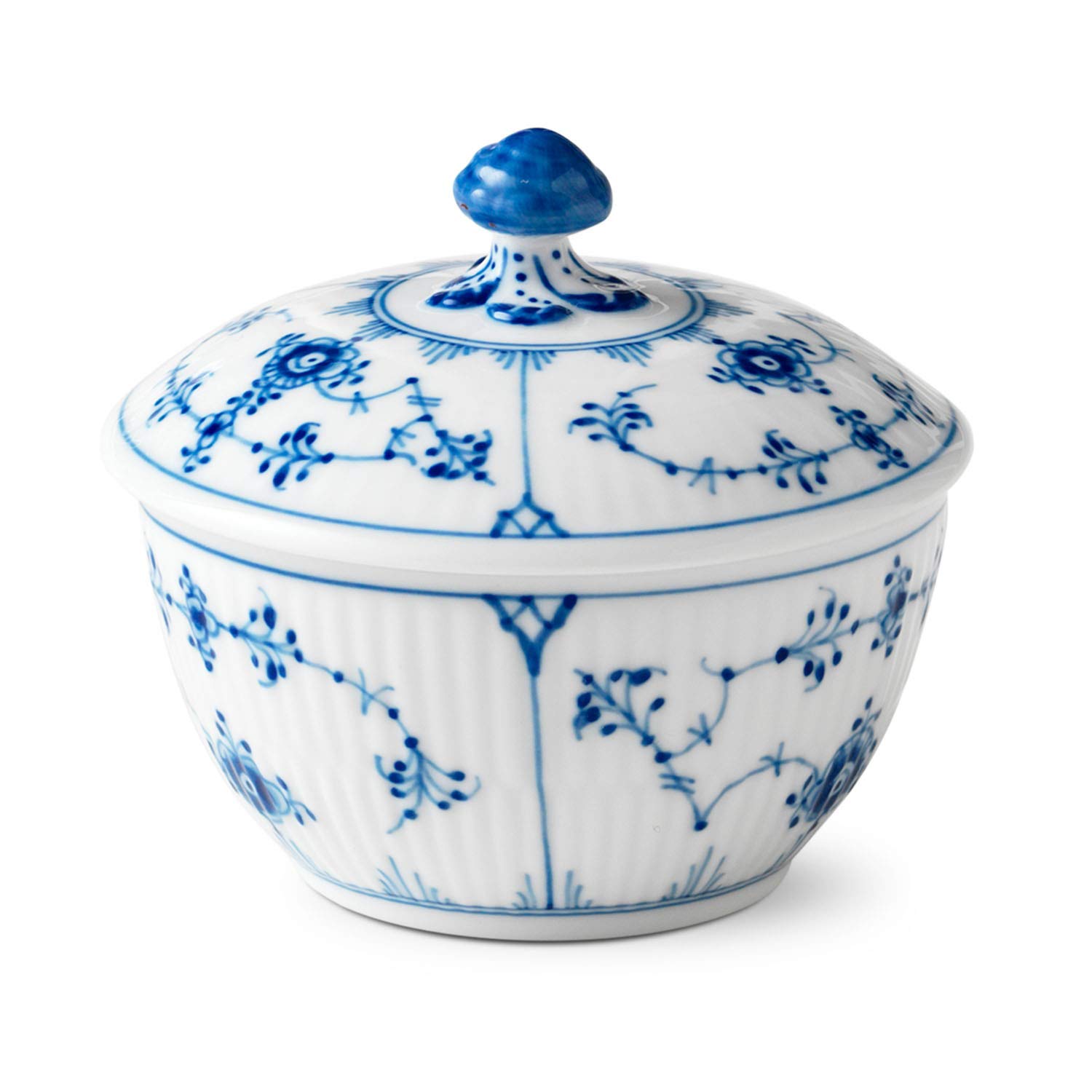 

[Официально импортировано] Royal Copenhagen Blue Fluted Plain Сахарница с крышкой, маленькая, 150 мл, свадебный подарок, номер продукта 1017183