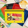 Pencil Pouch for 3 Ring Binder, Bulk 6 Pack 3 Hole Zipper Pencil Pouches with Clear Window, Pencils Bags In Assorted Colors, Sturdy and Durable Cloth
