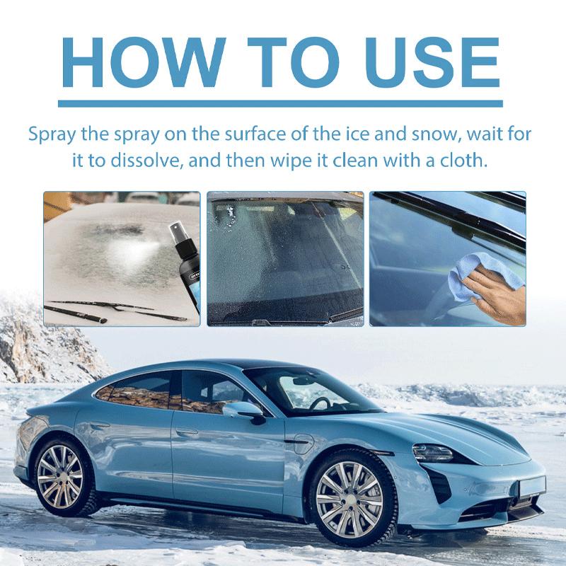 100ml Melting Ice and Snow Remover Winter Car Glass Fast Melting Ice and Snow Remover Front Windshield Window Anti-snow Agent