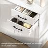 Aparador - HOMCOM - 3 puertas, 2 cajones y estante regulable - panel de partículas y MDF - 120 x 38 x 79 cm - blanco