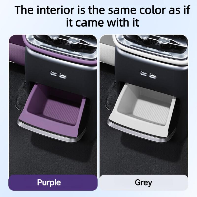 For Leapmotor B10 2025 2026 Rear Air Outlet Tissue Storage Box With Silicone Mat Interior Car Accessories