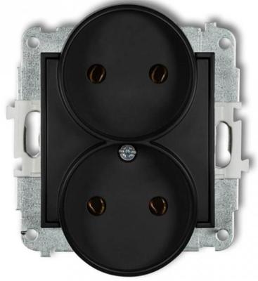 Mini Double Socket B/U Matte Black 12Mgpr-2
