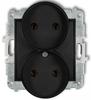 Mini Double Socket B/U Matte Black 12Mgpr-2