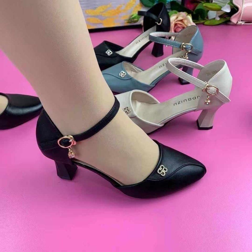 

Summer new sandals women s fashion dance shoes comfortable mother shoes soft sole soft surface thick heel single shoes women 35 чёрный