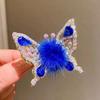 2 Pcs Butterfly Hair Clips Colorful Shiny Flying Butterfly Hairpin with Soft Hairball for Girls