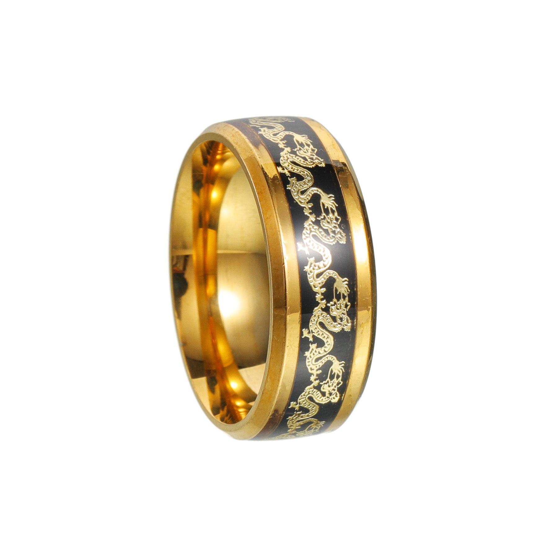 

Парное кольцо из титановой стали Jiu Zi Li Huo Dragon & Phoenix - издание к 25-летию Size 8