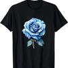 Rose Flower Floral Blue T-Shirt
