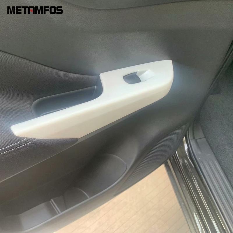 For Nissan Navara NP300 ST 2015- 2024 2025 Carbon Fiber Window Lift Switch Cover Trim Interior Armrest Frame Car Accessories