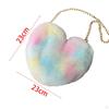 Hear Shaped Purse Women Plush Chain Shoulder Bag Fashion Zipper Closure Pouch Handbag Crossbody