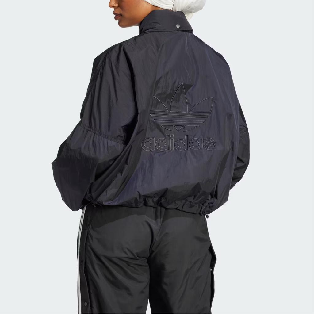 Adidas Adicolor Comfortable Solid Color Fashion Versatile Stand Collar Jacket Women Jacket Black JD2583