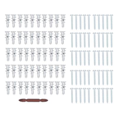 50PCS Heavy Duty Hollow Metal Wall Anchors and 50PCS Screws Zinc Alloy Self Drilling Drywall