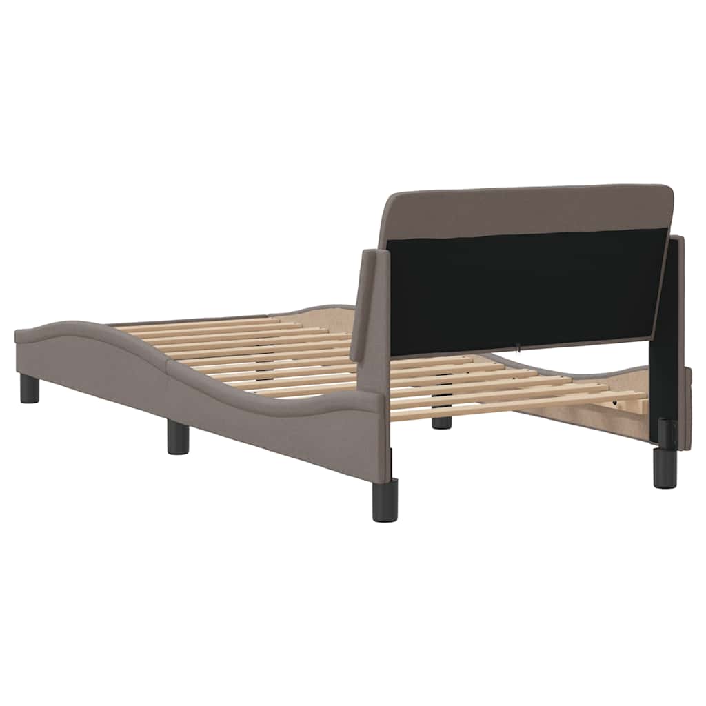 Vidaxl Rama Łóżka Z Zagłówkiem Bez Materaca, Taupe, 90X190 Cm, Tkaniną